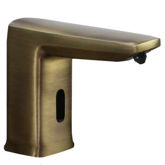 PYOS-22 Touchless, Deck Mounted Bulk Soap Dispenser Modern Square in Antique Brass
