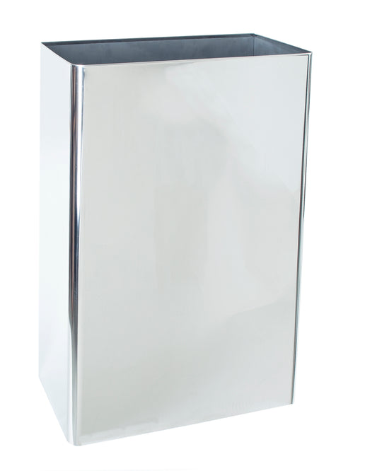 SWB-9 Surface Mounted Waste Basket In Polished Stainless Steel