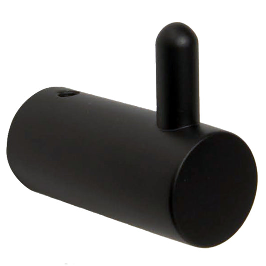 CHR-34 Surface-Mounted Single Coat Hook, Round Style in Matte Black