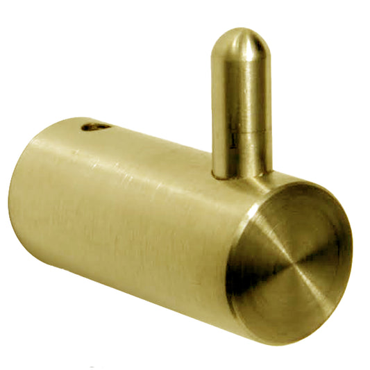 CHR-34 Surface-Mounted Single Coat Hook, Round Style in Satin Brass