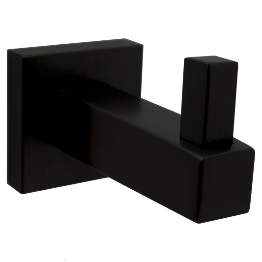 CHS-34 Surface-Mounted Single Coat Hook, Square Style in Matte Black