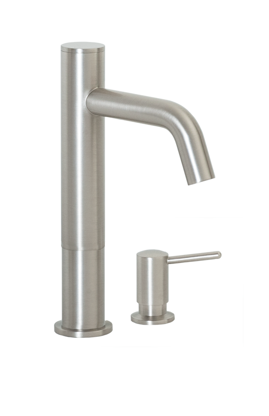 FA-3263S Automatic Faucet with 6” Spout Reach, 3” Riser and Manual Soap Dispenser In Satin Nickel