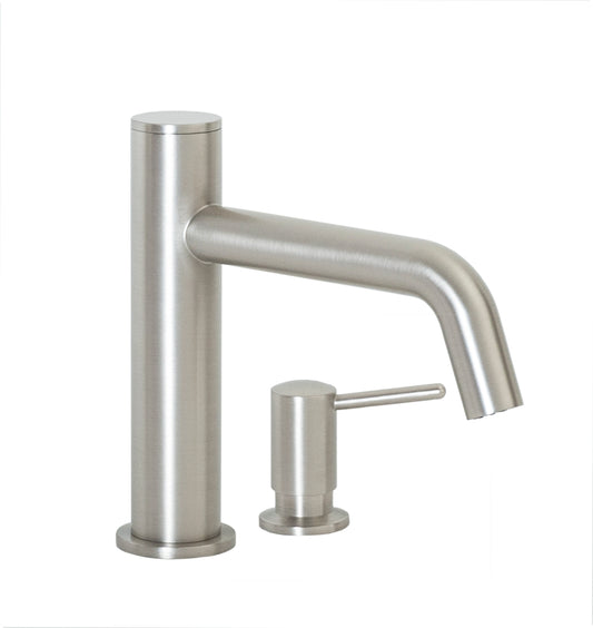 FA-3280S Automatic Faucet with 8” Spout Reach and Manual Soup Dispenser In Satin Nickel