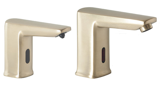 MP22 Matching Pair Of Faucet And Soap Dispenser, Satin Brass