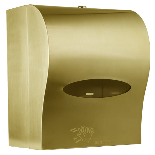 Touchless Paper Towel Roll Dispenser In Satin Brass
