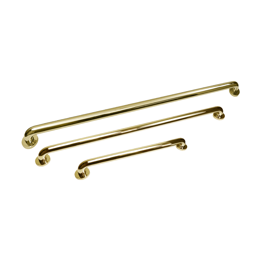 Triple Matching Grab Bar Set Of Three In Polish Brass, TMGB-18