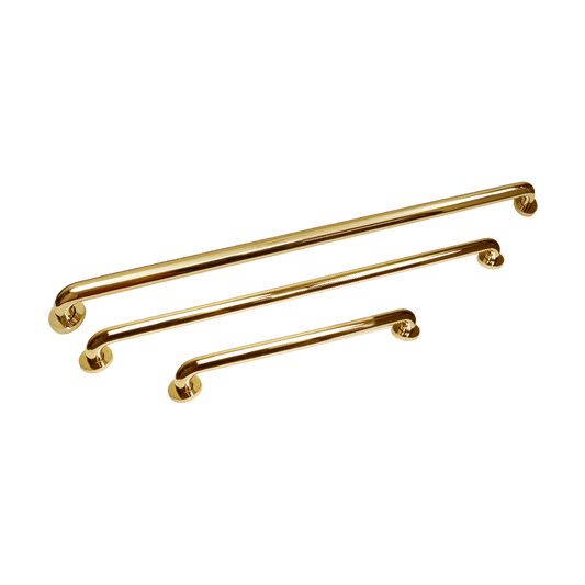 Triple Matching Grab Bar Set Of Three In Polish Gold, TMGB-18