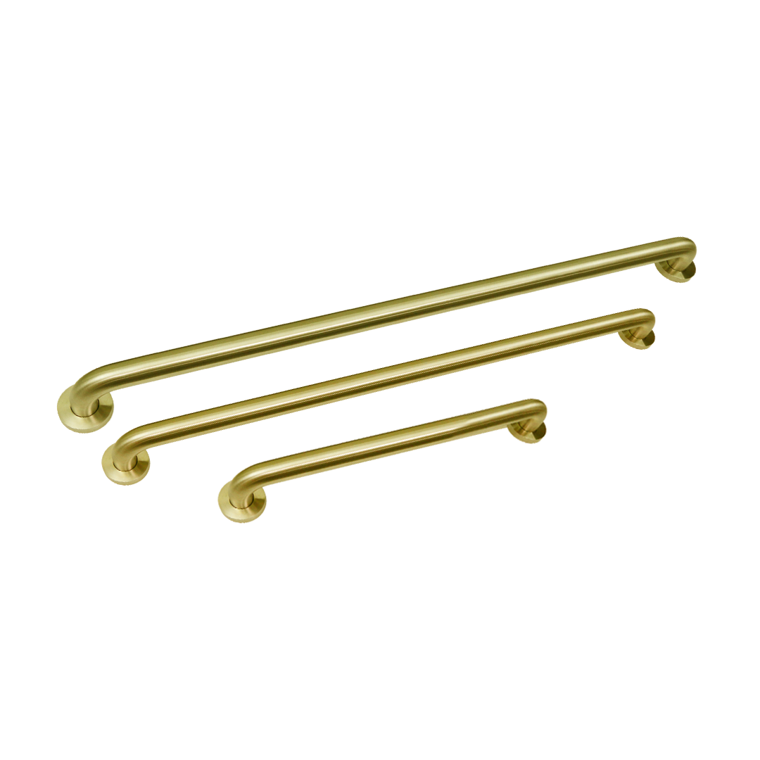 TMGB-18 Triple Matching Grab Bar Set Of Three In Satin Brass