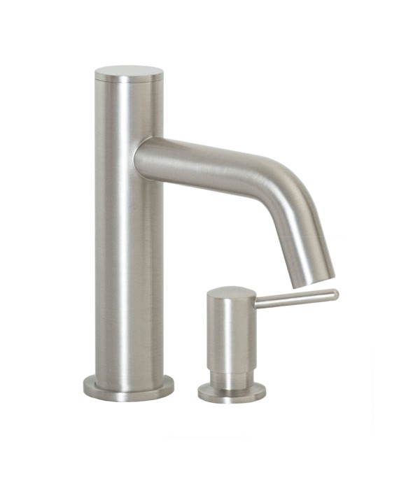 FA-3260S Automatic Faucet with 6” Spout Reach and Manual Soap Dispenser in Satin Nickel