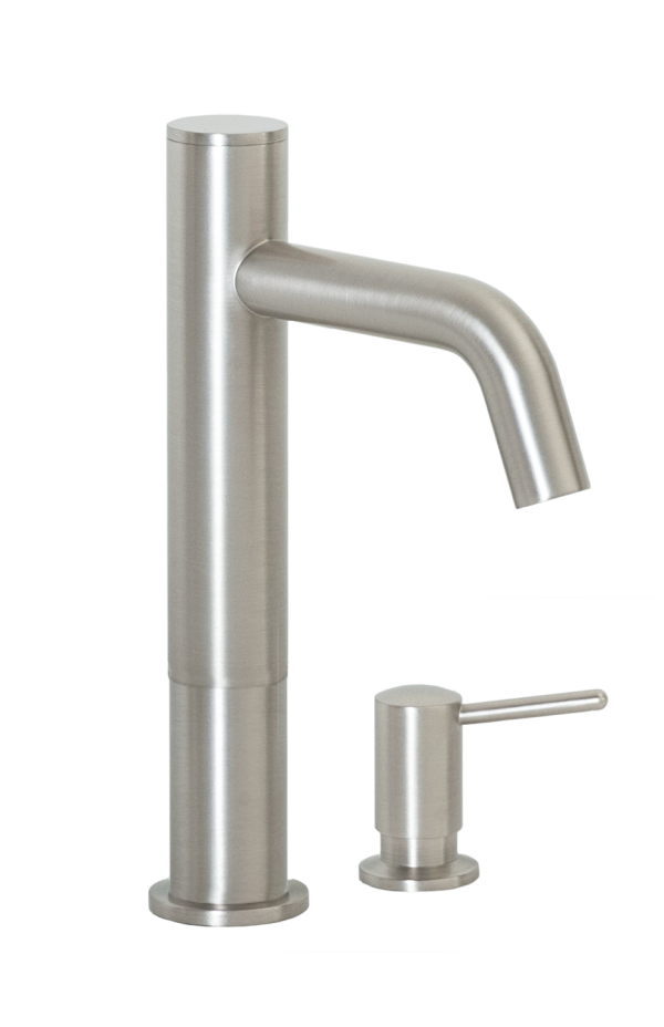 FA-3263S Automatic Faucet with 6” Spout Reach, 3” Riser and Manual Soap Dispenser in Satin Nickel