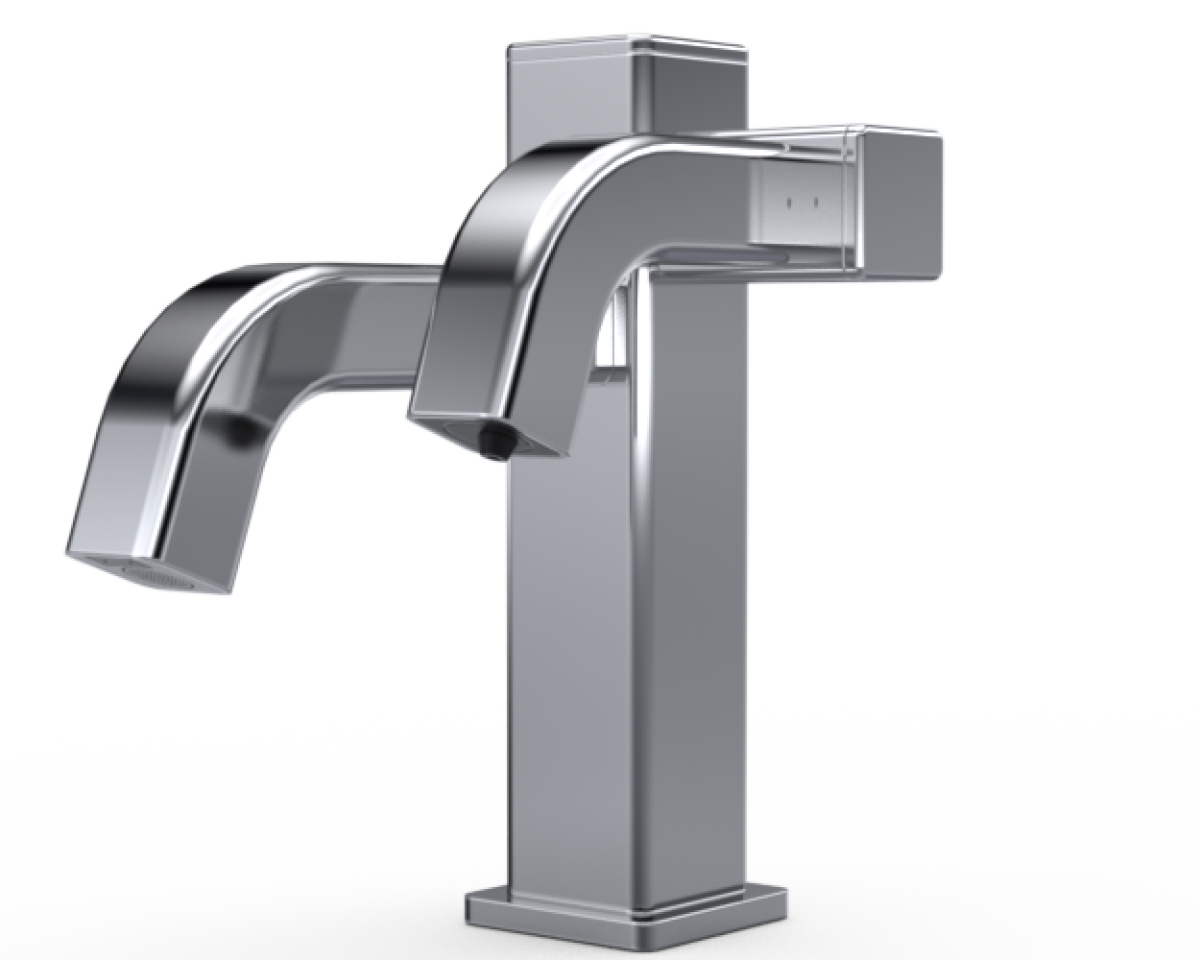 TiO-34 Two-in-One Square Automatic Faucet and Automatic Soap Dispenser with 32oz Bottle