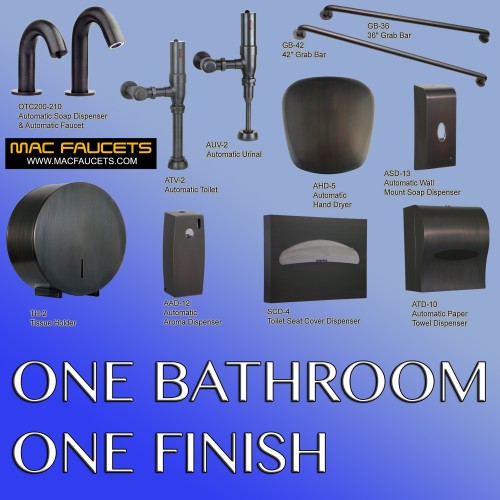 Suite 10200 Automatic Urinal, Toilet Flush Valves, Faucet and Soap Dispenser in Venetian Bronze