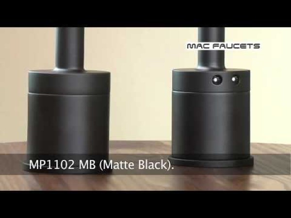 MP1102 Matching Electronic Faucet and Electronic Soap Dispenser in Matte Black