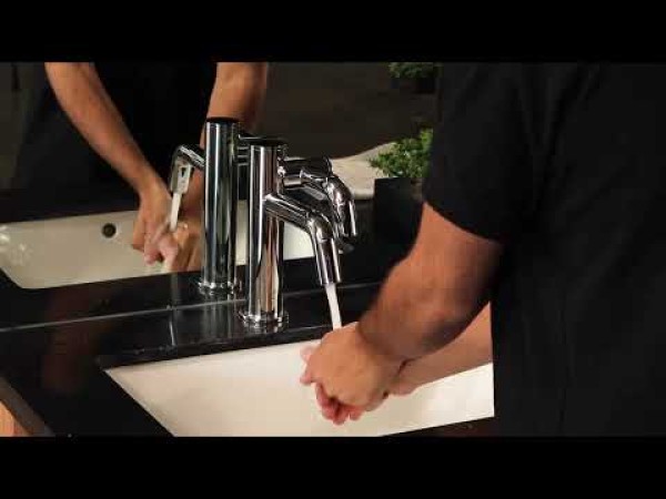 TiO-32 Two-in-One Automatic Faucet and Automatic Soap Dispenser with 32oz Bottle in Satin Nickel