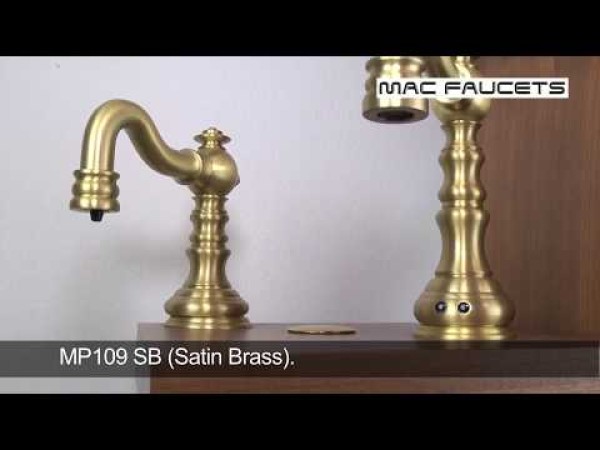 MP109 Matching Electronic Faucet and Electronic Soap Dispenser in Matte Black