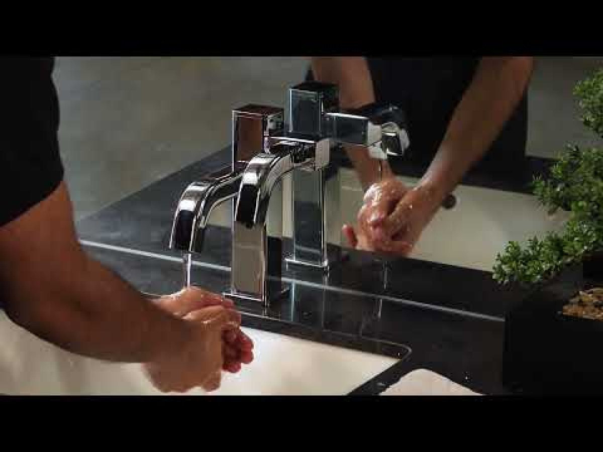 TiO-34 Two-in-One Square Automatic Faucet and Automatic Soap Dispenser with 32oz Bottle